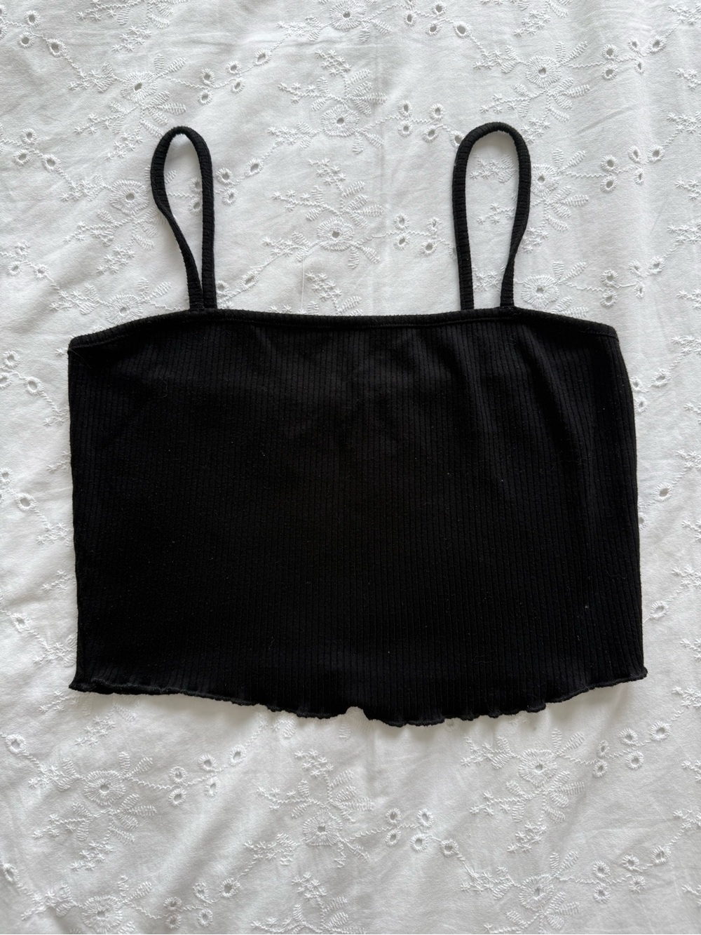 Ardene Black Ribbed Ultra Cropped Tank Top